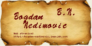 Bogdan Nedimović vizit kartica